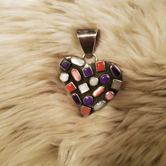 Native American Navajo Heart Pendant EUC - Picture 9 of 11